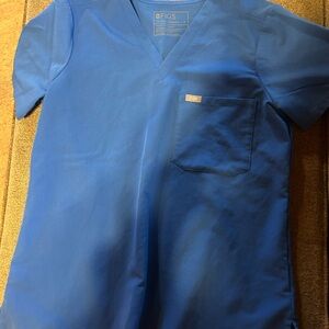 Figs Royal Blue V-Neck Scrub Top